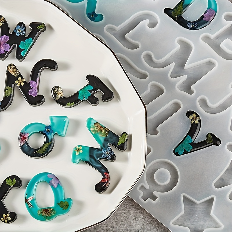 Resin Art Alphabet - Harzgussform im A-Stil, Spiegel, 26 englische