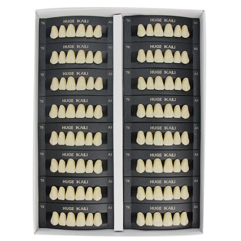 Resin Art Case - 4/12/16 Sätze/Box Dental-Harzzähne, hintere vordere Vollmund-Prothesenzähne,