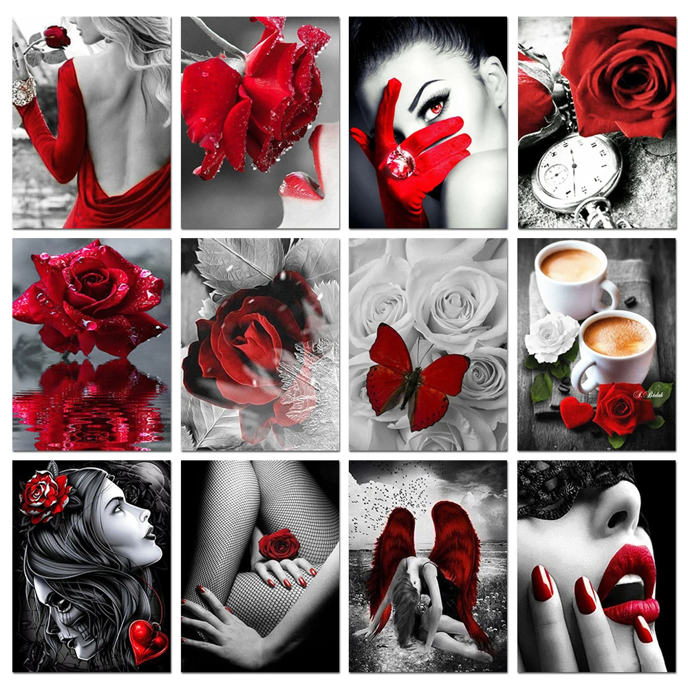 Resin Art Rose - 5D Diamantmalerei Blume Rose Totenkopf Kunst