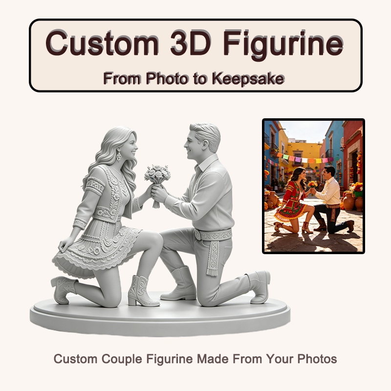 Resin Art Wedding Gift - Maßgefertigte 3D-gedruckte Paarfigur nach Foto, personalisierte