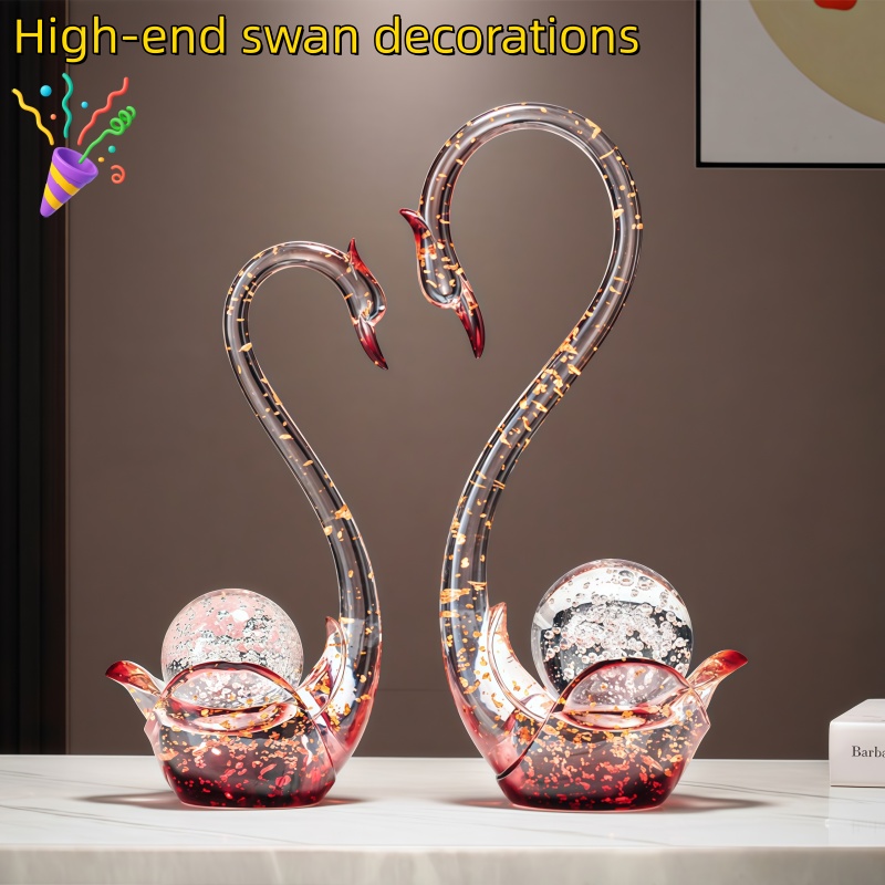 Resin Art Wedding Gift - Luxuriöse Schwanen-Figur aus Harz, Paar-Statue, Moderne