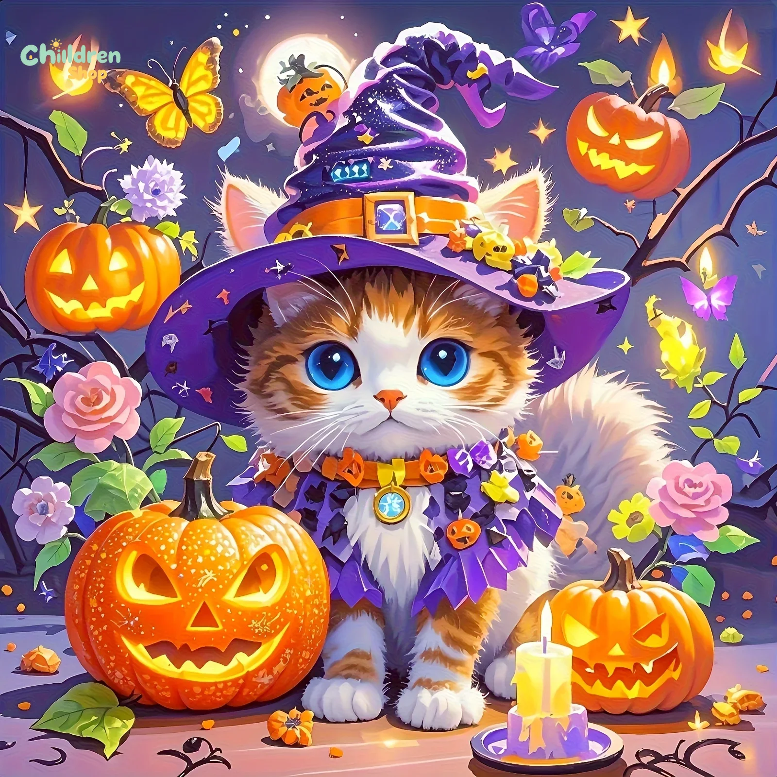 Halloween-Zauberer-Katze, Diam – Resin Art Work Bewertung und Preis